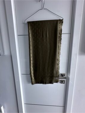 Louis Vuitton Olive Green Monogram Shawl
